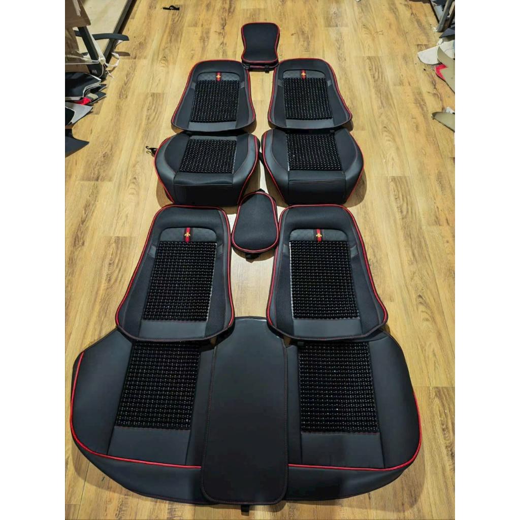 Lót ghế ô tô da trùm ghế phối hạt gỗ massage cao cấp - Áo ghê Fast Car - Áo ghế liền ô tô