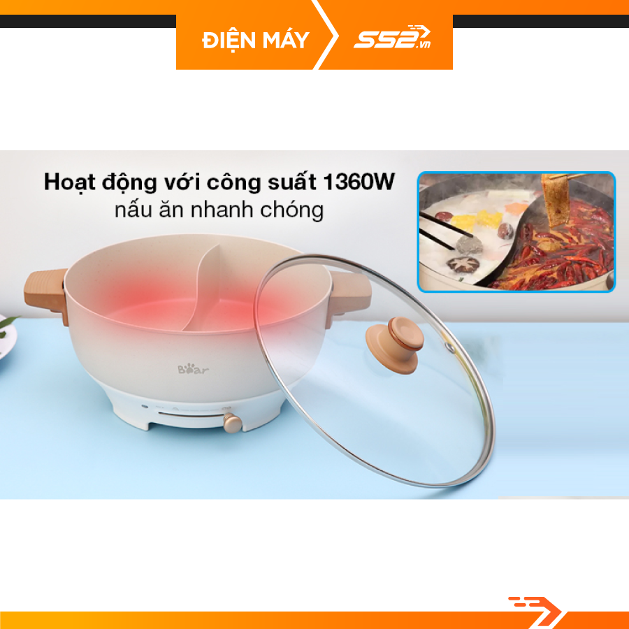 Nồi lẩu uyên ương Bear DHG-C50K1 - Hàng chính hãng