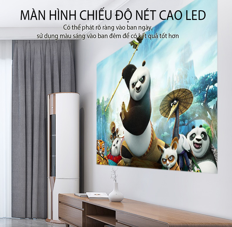 Máy Chiếu Mini Siêu Nét Kết Nối Bluetooth Wifi Chạy Hệ Điều Hành Android W2S Cao Cấp