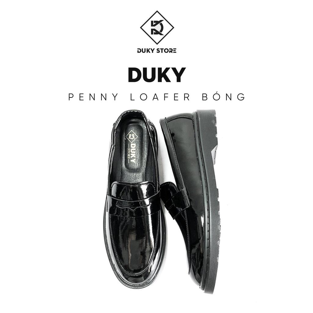 (Hàng có sẵn) Penny Loafer màu đen chất da dày dặn phong cách - Duky Store