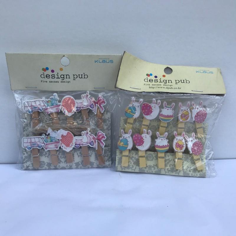 Kẹp gỗ treo ảnh trang trí set 10 cái + kèm dây 2m