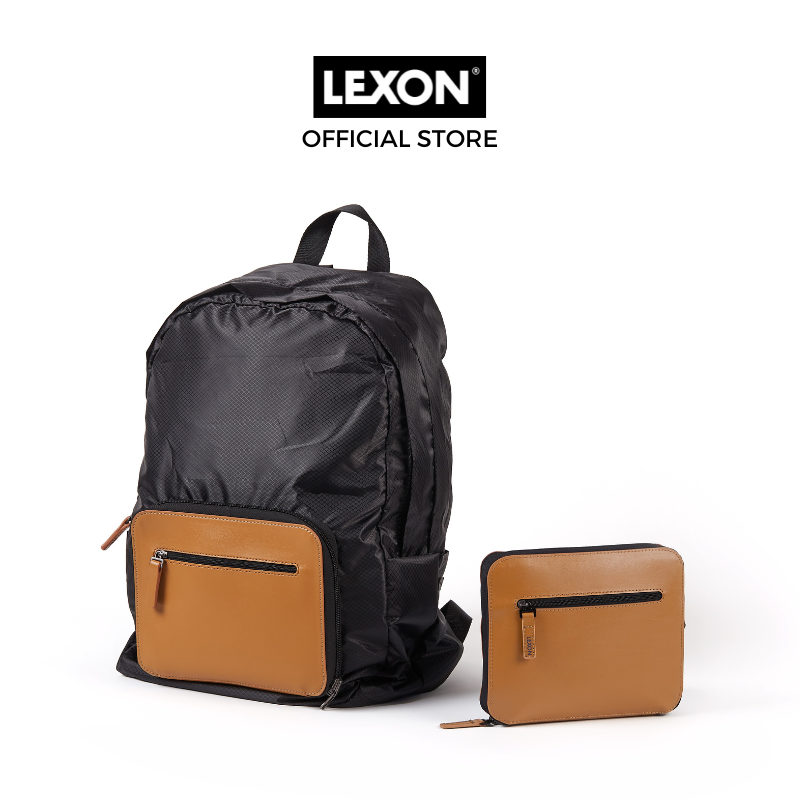 Balo du lịch gấp gọn 14L LEXON ví da - PACKABLE+ BACKPACK - Hàng chính hãng