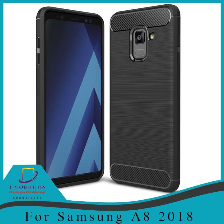 Ốp lưng cho Samsung A6 A7 A8 Plus A8 Star A9 2018 M20 carbon phay xước chống sốc chống vân tay