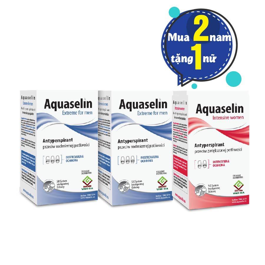 Lăn nách dành cho nam 20ml - Aquaselin - Mua 2 nam tặng 1 nữ