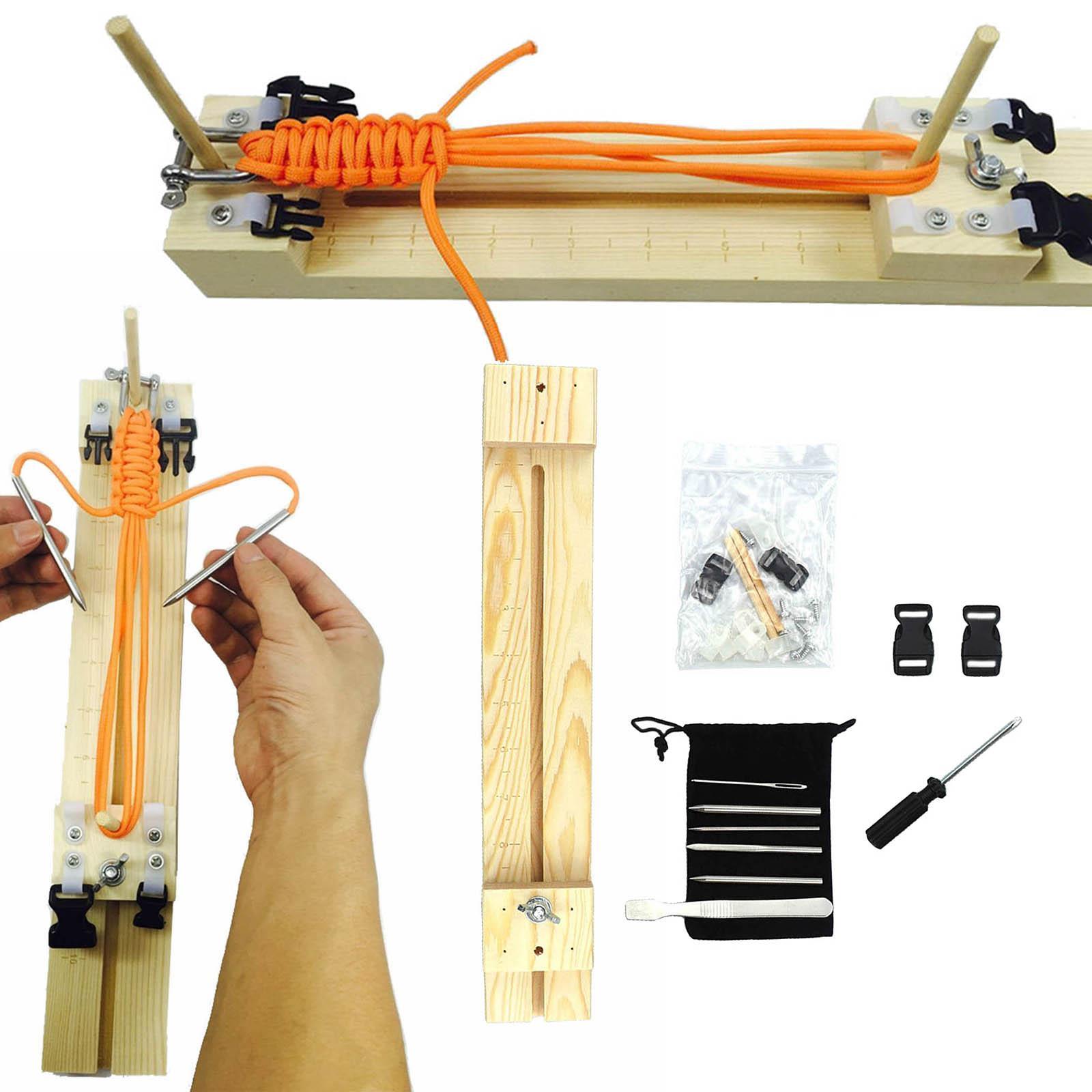 Paracord Jig Bracelet Maker, Adjustable Length, with Buckle, Wristband Maker Paracord Braiding Weaving DIY Crafts Kit