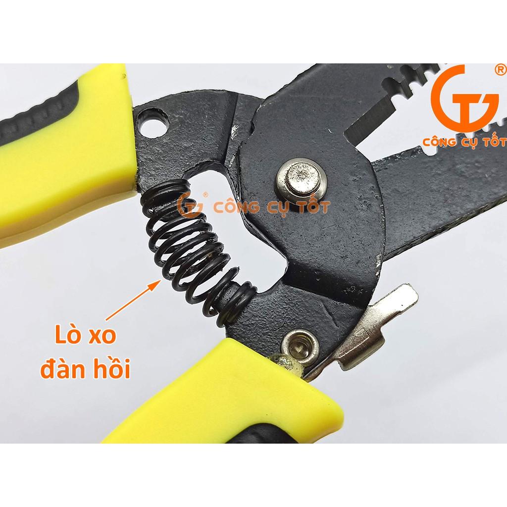 Kìm cắt tuốt dây điện dài 175mm  7 răng lõi Ø0.6 - 2.6mm có khóa an toàn