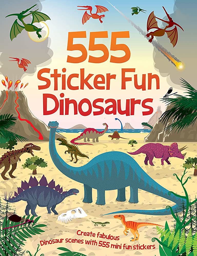 Sách các hoạt động dành cho  thiếu nhi  tiếng Anh: 555 Sticker Fun: Dinosaurs