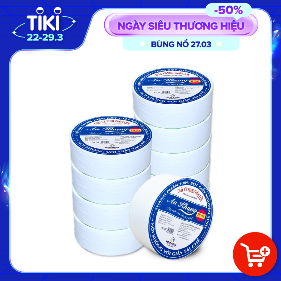 10 Cuộn giấy vệ sinh cuộn lớn An Khang Caro700