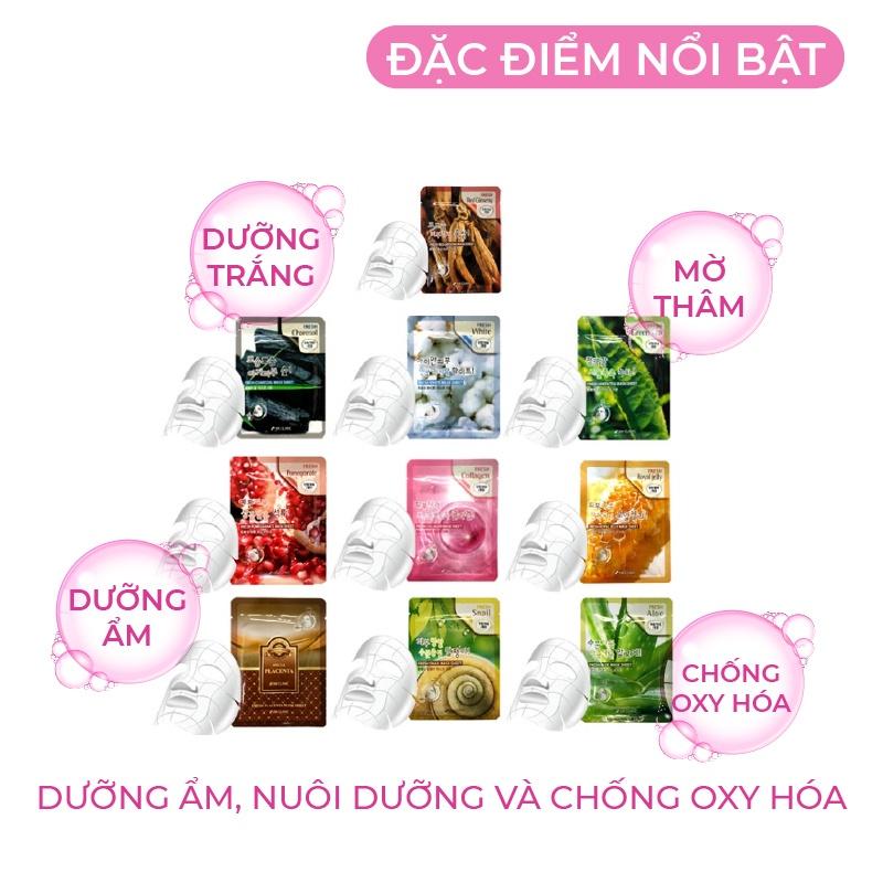 Mặt Nạ Giấy 3W Clinic Dưỡng Ẩm Trắng Da Giảm Mụn Fresh Mask Sheet Chăm Sóc Da Toàn Diện 23ml