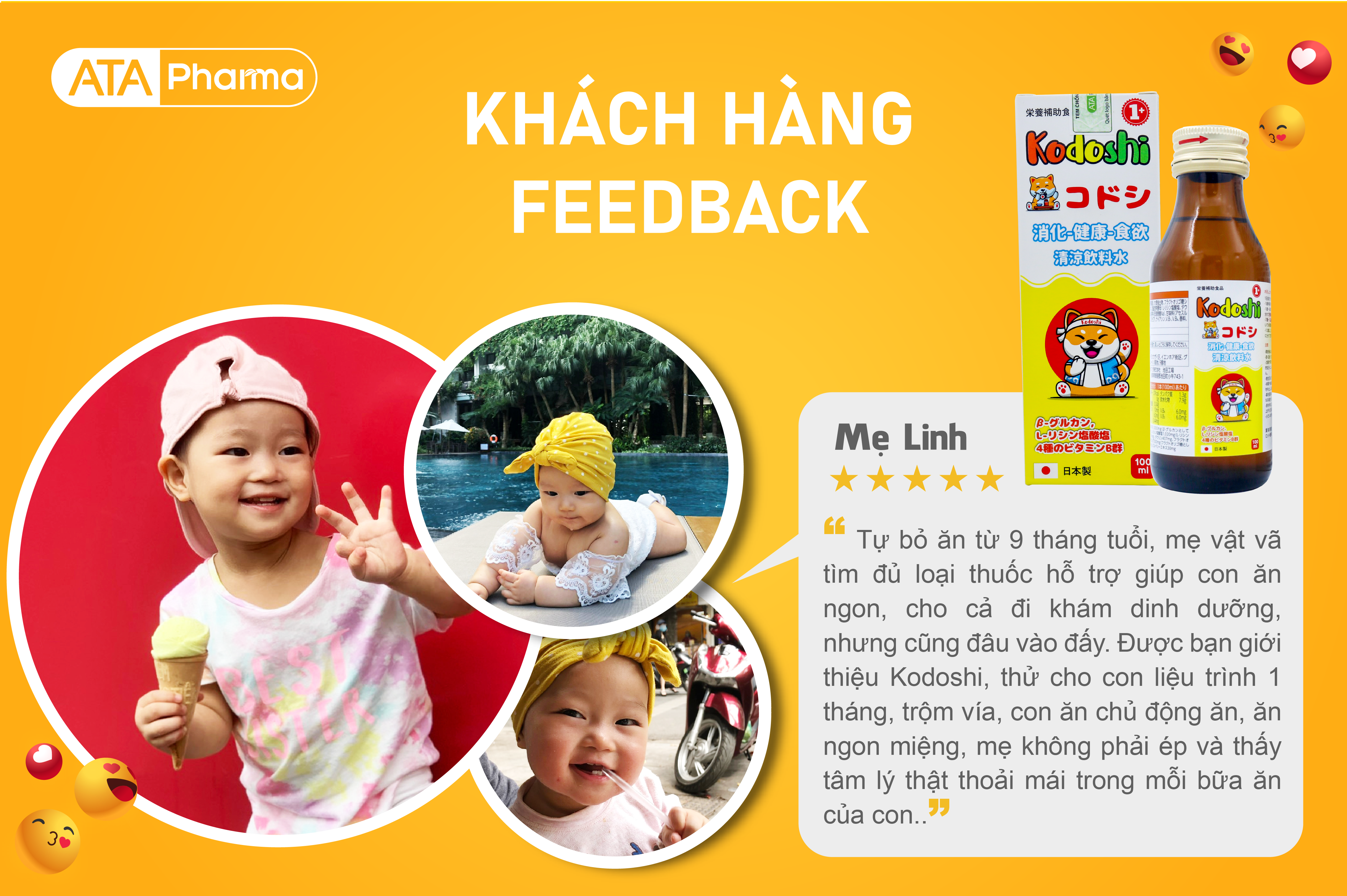 KODOSHI - Siro Ăn Ngon, Giúp Bé Tăng Cân, Tăng Cường Đề Kháng, Hấp Thu Tốt, Hết Táo Bón, nhập khẩu từ Nhật Bản