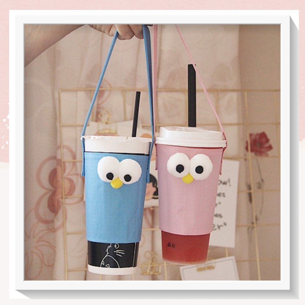 Túi vải canvas Classy đựng ly giữ nhiệt, bình nước có quai xách nhiều họa tiết ngộ nghĩnh PK1324