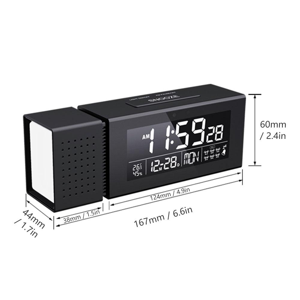 Đồng hồ báo thức kỹ thuật số với 7 màu 5 trong 1 đa chức năng