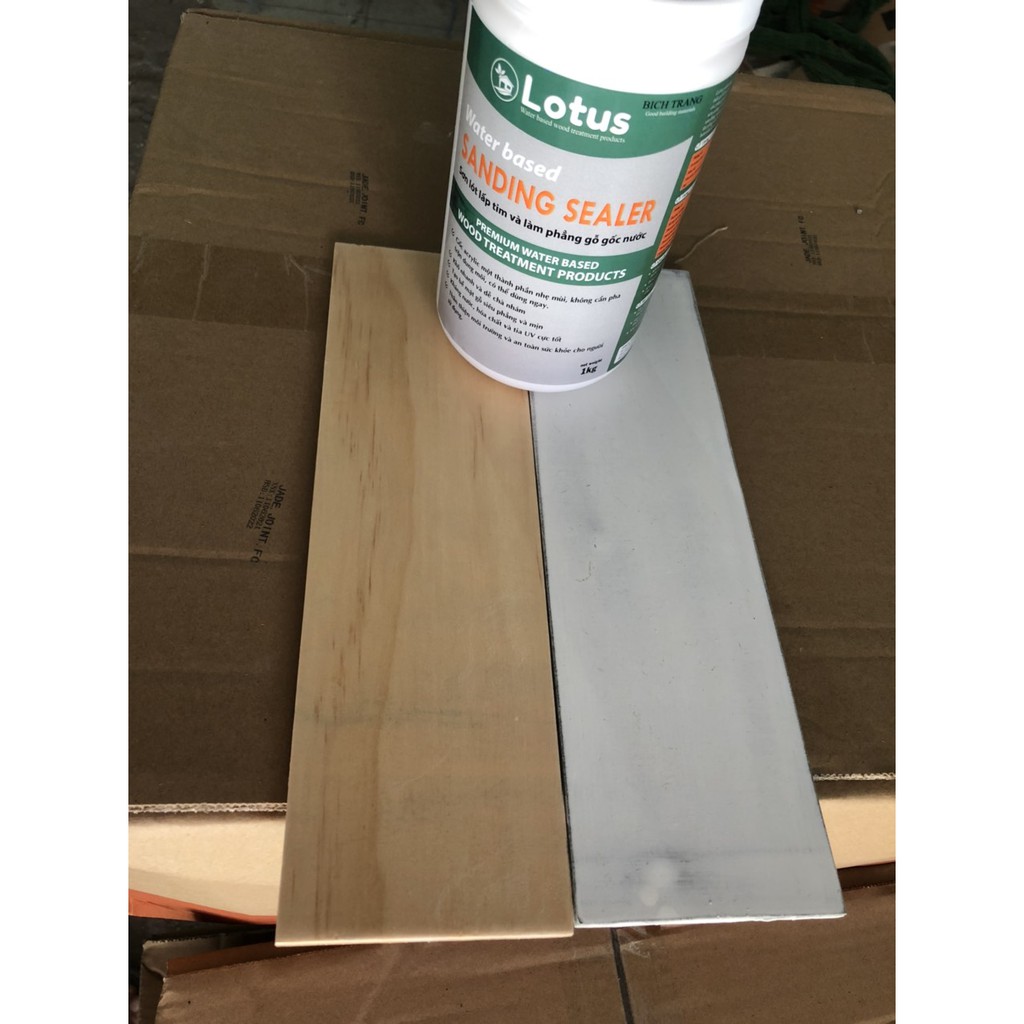 Sơn lót gỗ, lấp tim, làm phẳng mịn, không dung môi, hệ nước - Lotus acrylic sanding sealer for wood