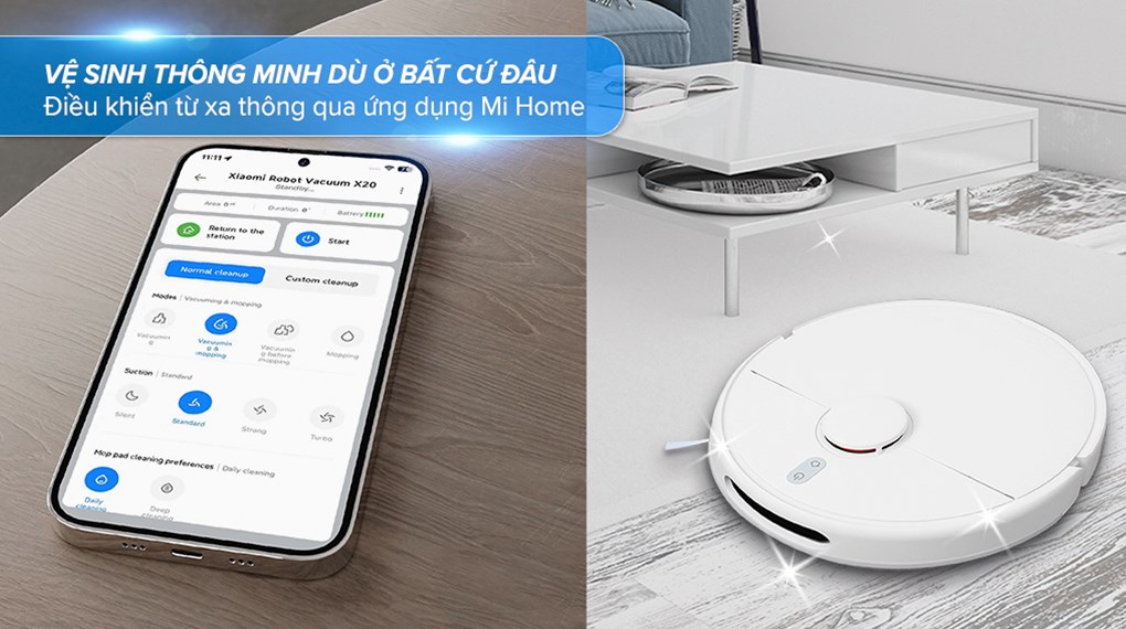 Robot hút bụi lau nhà phiên bản quốc tế Xiaomi X20- Hàng chính hãng