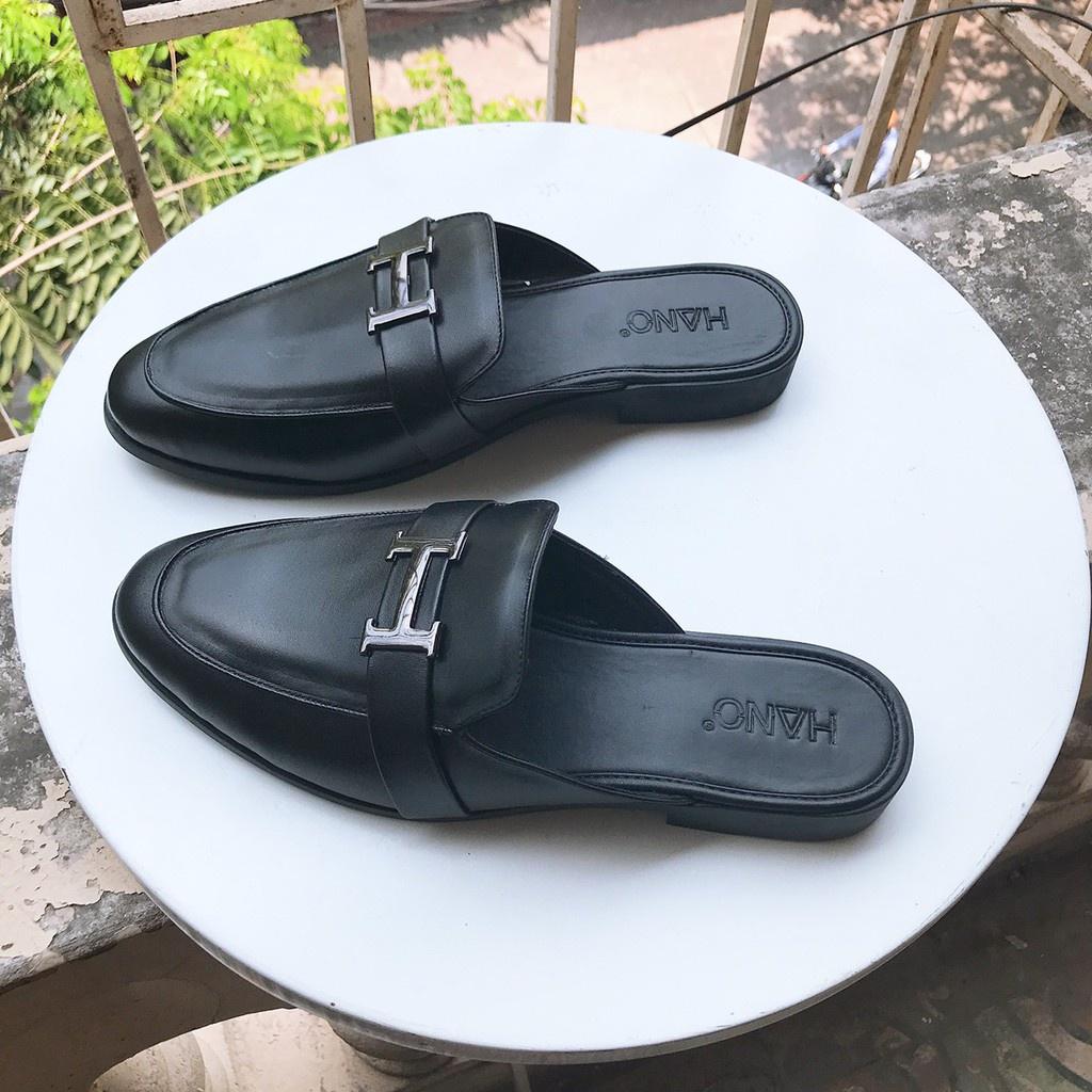 Giày Sục Nam Da Pu Khóa chữ H Trẻ Trung Trẻ Trung Chuẩn Xịn Êm chân S1167