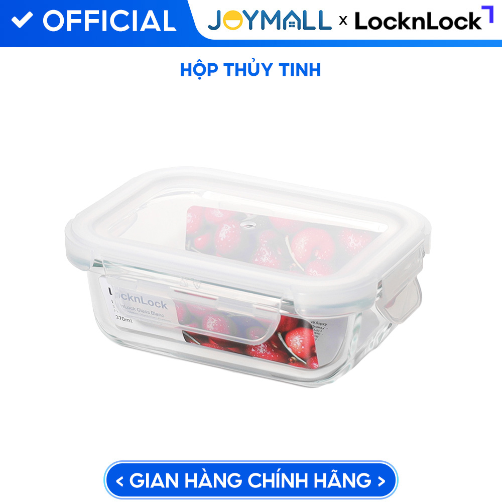 Hộp thủy tinh LocknLock BLANC bảo quản thực phẩm 370ml LLG1101 - Hàng chính hãng, chịu nhiệt cao - JoyMall