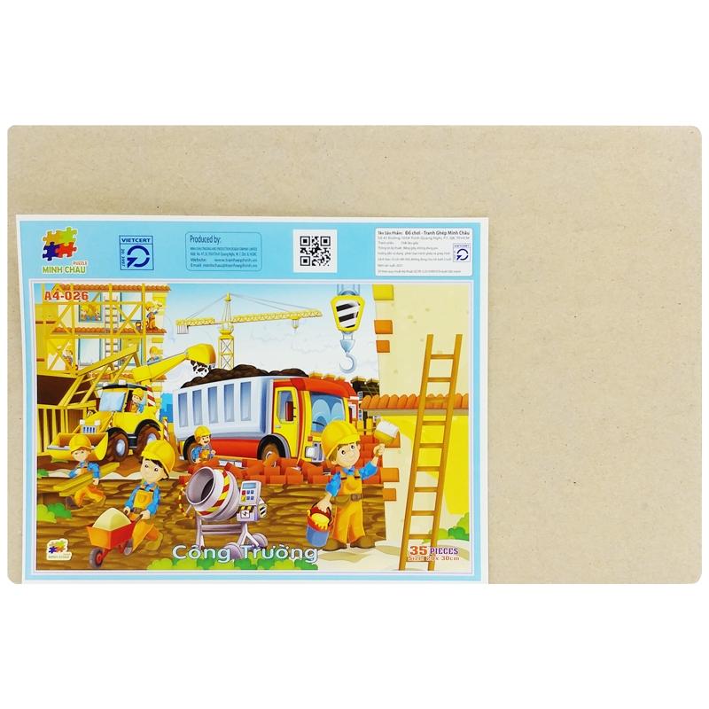 Bộ Xếp Hình Khổ A4 Puzzle Minh Châu 35-026 - Công Trường (35 Mảnh Ghép)