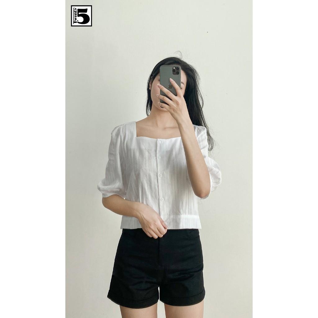 Áo kiểu nữ cổ vuông croptop Twentyfive N129