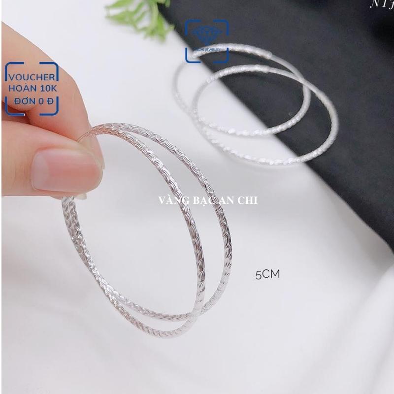 Khuyên tai, bông tai bạc nữ vòng tròn to cá tính. trang sức Anchi jewelry