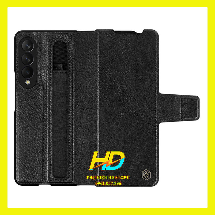 Bao da thật dành cho Samsung Galaxy Z Fold 3 5G Chính hãng Nillkin Aoge phong cách sang trọng cao cấp kèm khe cắm bút - Hàng chính hãng