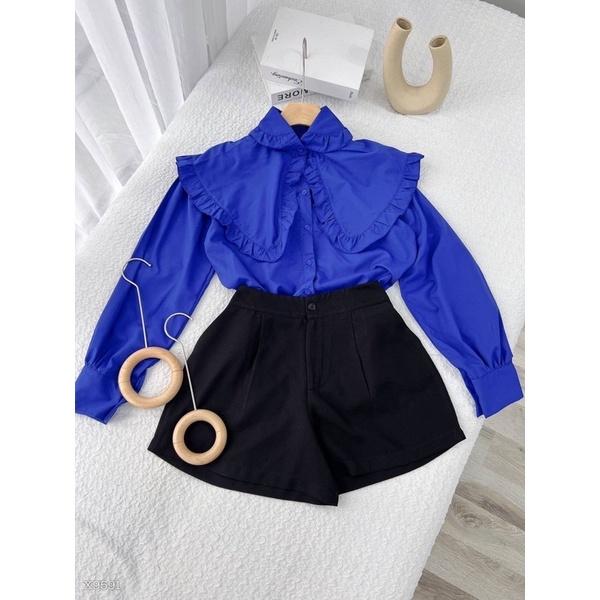 SET ÁO SƠ MI CỔ BÈO KÈM SHORT