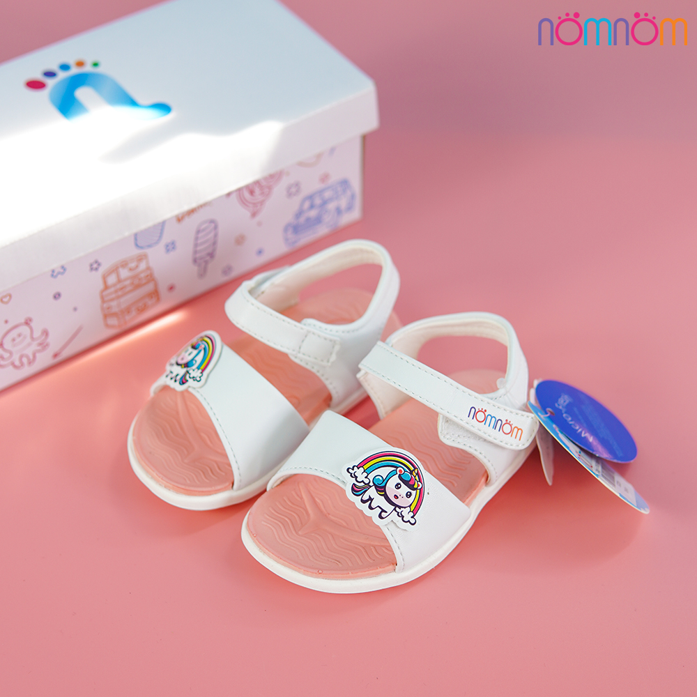 Sandal trẻ em nhí bé gái nomnom SD2208 Hồng và Trắng