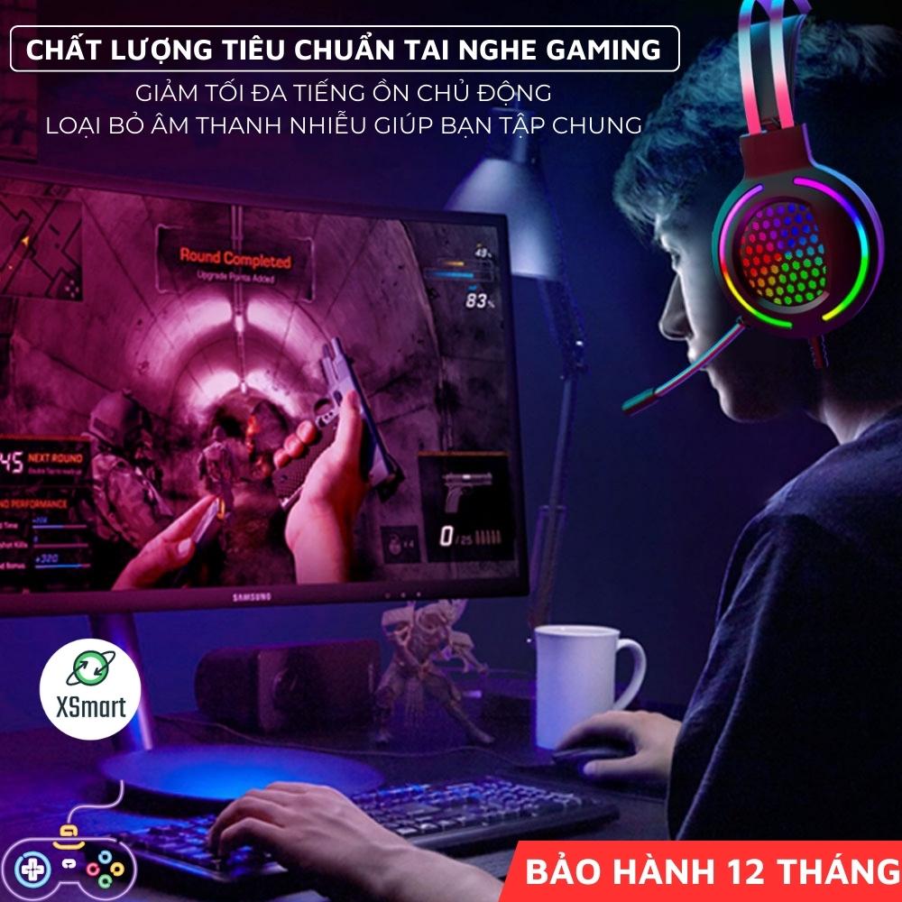 Tai Nghe Chụp Tai Chơi Game N2 LED RGB Chống ồn Âm Thanh 5D Super Bass Micro Lọc Âm 360 Độ Cho Máy Tính/ Laptop/ PC-Hàng Chính Hãng