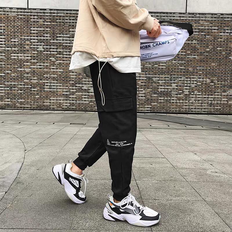 Quần jogger kaki túi hộp unisex In, ulzzang WIND