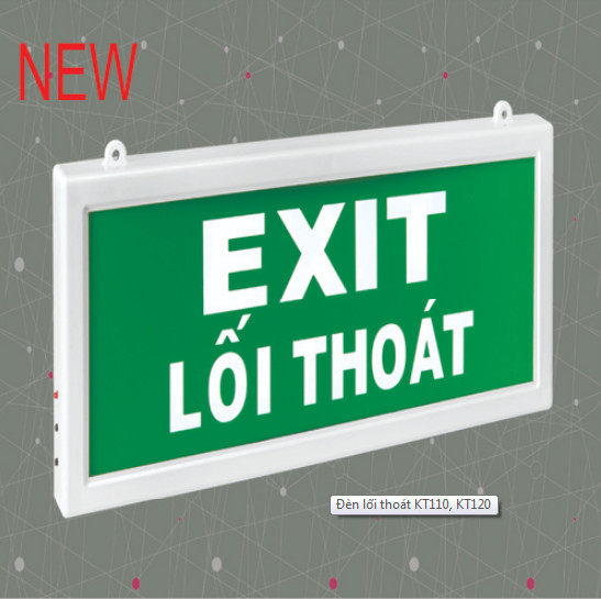Đèn lối thoát Exit 2 mặt Kentom KT120 pin sạc