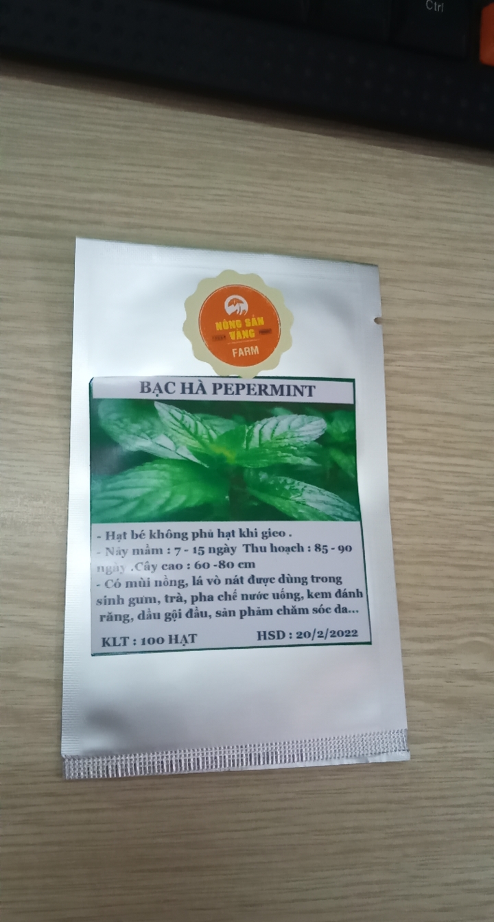 Hạt giống Cây Bạc Hà, Bạc Hà Cay Peppermint ( Gói 100 Hạt ) - Nông Sản Vàng