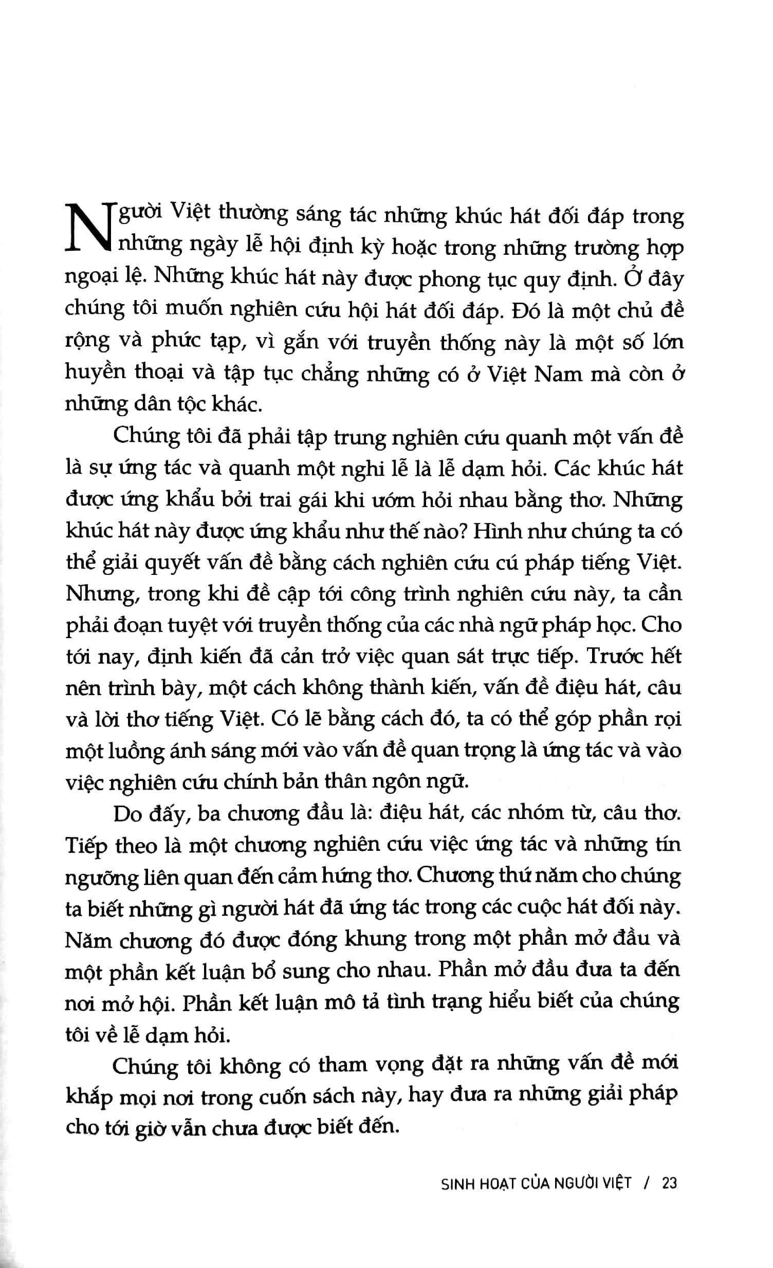 Sách Sinh Hoạt Của Người Việt: Cư Trú - Kiến Trúc - Hát Đối