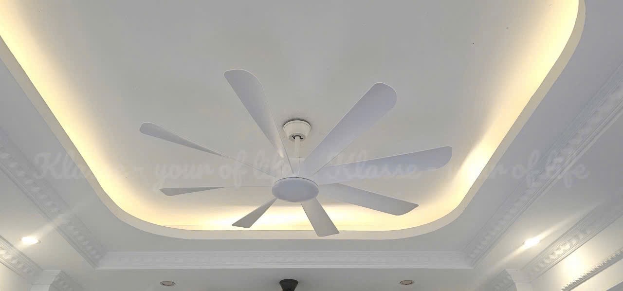Quạt trần đèn 8 cánh sải cánh 1m52 cho phòng khách,phòng ngủ rộng,Động cơ DC lõi đồng tích hợp điều khiển,(Siêu Gió-Êm), hàng chính hãng