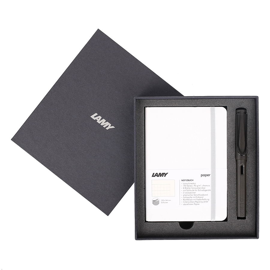 Gift Set Lamy Notebook A6 Softcover White + Lamy Safari Matt Black - GSA6-Sa0023