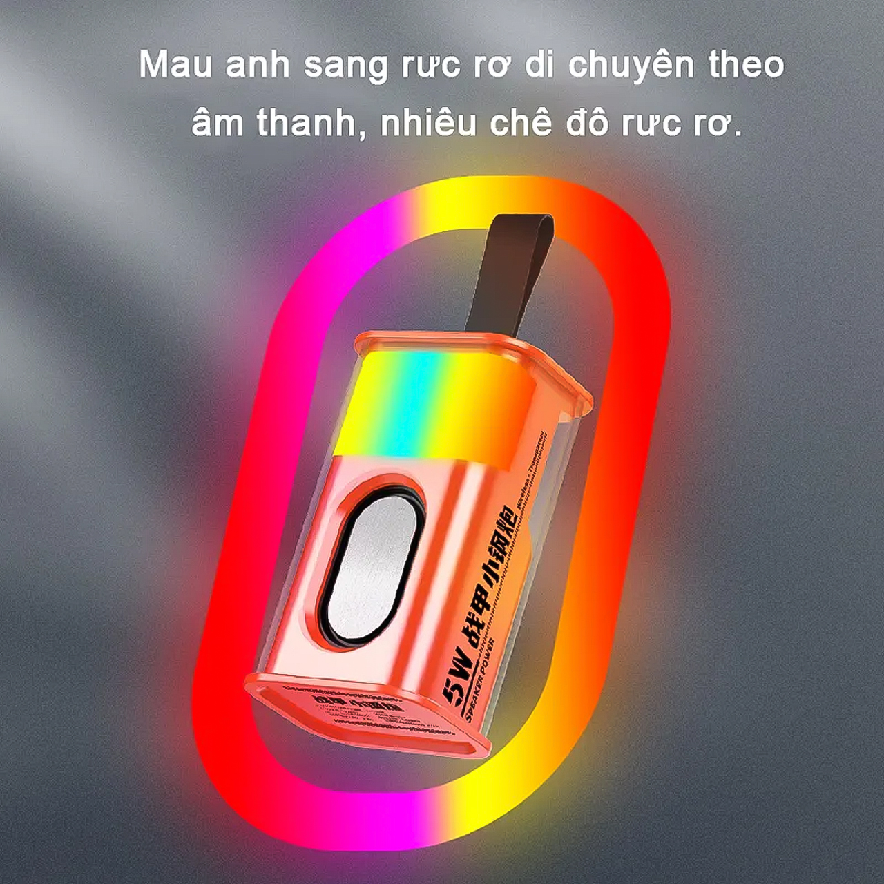 Loa mini bluetooth 5.0 không dây trong suốt Vinetteam A36 loa nghe nhạc có dây cầm tay thiết kế có đèn led  nháy theo nhạc âm thanh sắc nét bass rung cực đẹp dùng để bàn trang trí - hàng chính hãng