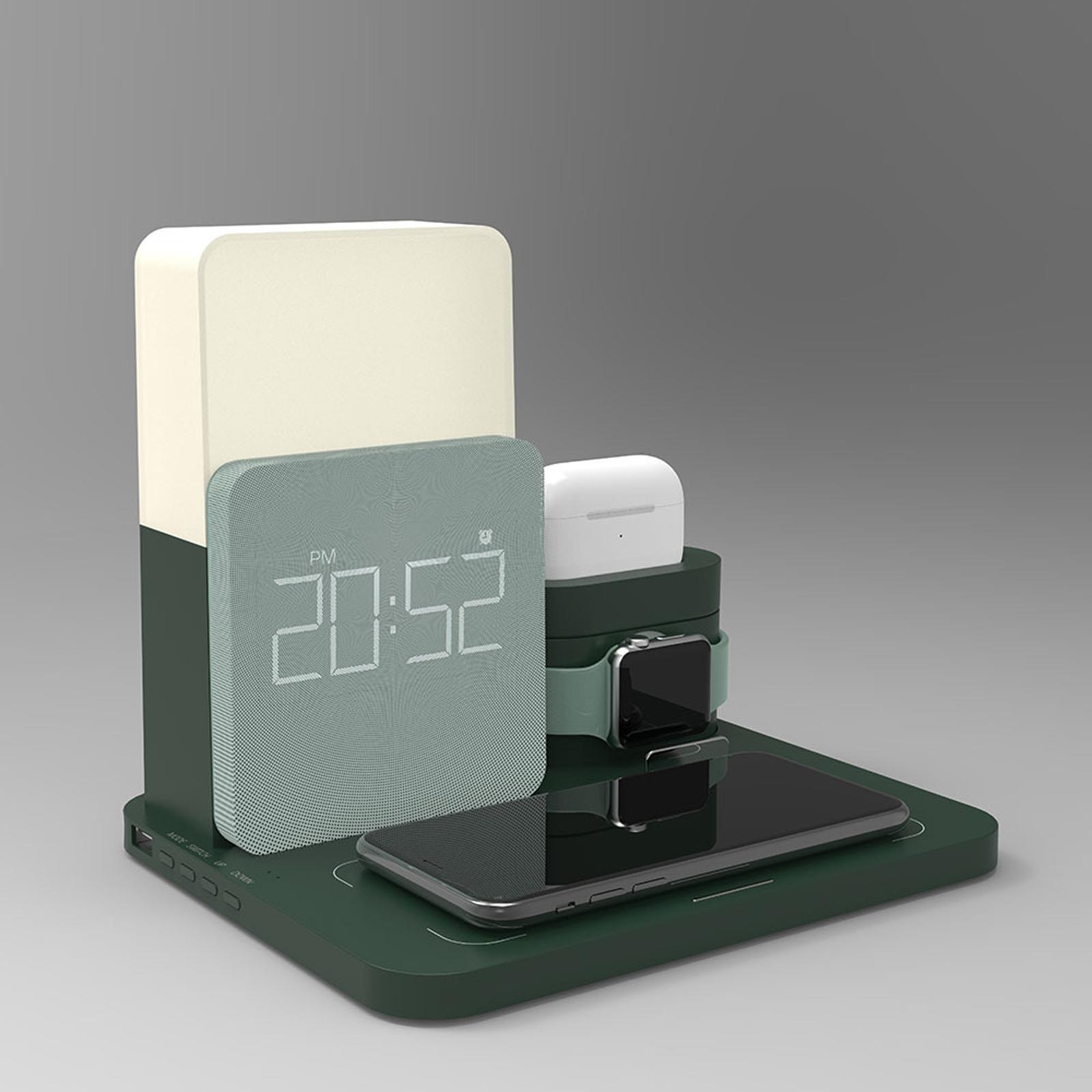 Wireless Charging Dock Wireless Charger Night light Clock For iPhone
