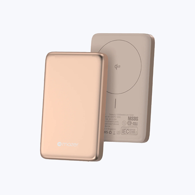 Pin Sạc Dự Phòng Không Dây Mazer MagAir21 Chuẩn Qi2 15W PD3.0 20W Dung Lượng 10000mAh Siêu Mỏng 14.2mm Hàng Chính Hãng