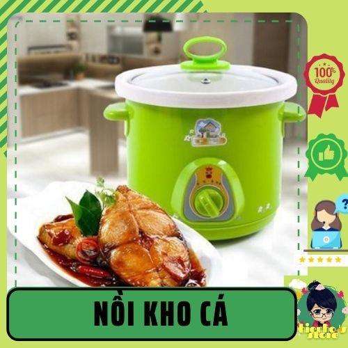 Nồi Kho Cá Màu Xanh Lõi Sứ Đáy Nồi Phẳng, Thành Nồi Dày, Điều Khiển Cơ, Chuyển Chế Độ Nấu Thuận Tiện HH0017