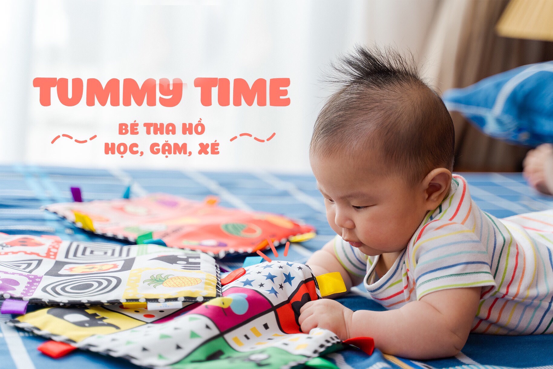 Tranh Vải Kích Thích Thị Giác Cho Trẻ Sơ Sinh Phát Triển Trí Não - Tummy time Lalala Baby