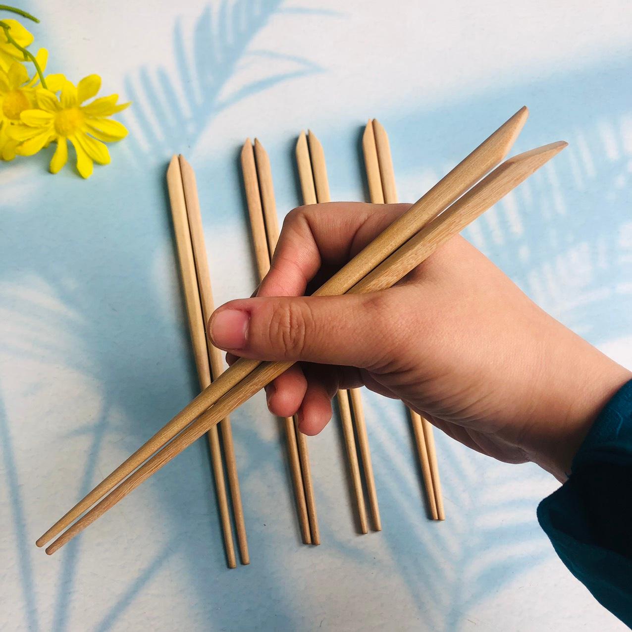 Đũa Gỗ Xương Gà Cán Chéo 23cm, Đũa Ăn Cơm Tiện Lợi, An Toàn Cho Sức Khỏe