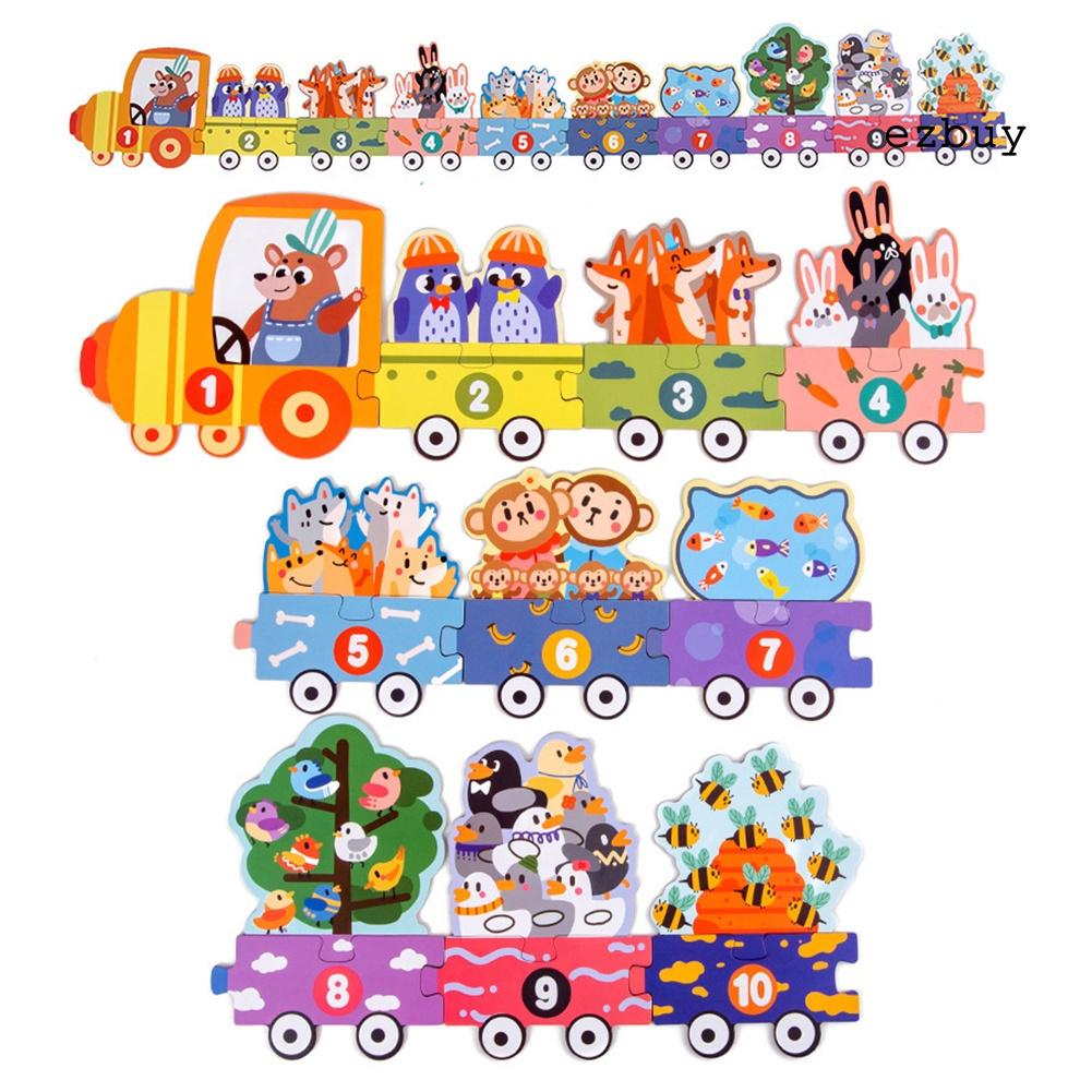 EY-Wooden Number Cartoon Traffic Scene Puzzles Intelligence Development Kids Toys