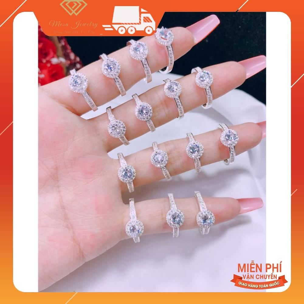 NHẪN ĐÁ MẶT TRÒN HÀNG THÂN DÀY DẶN