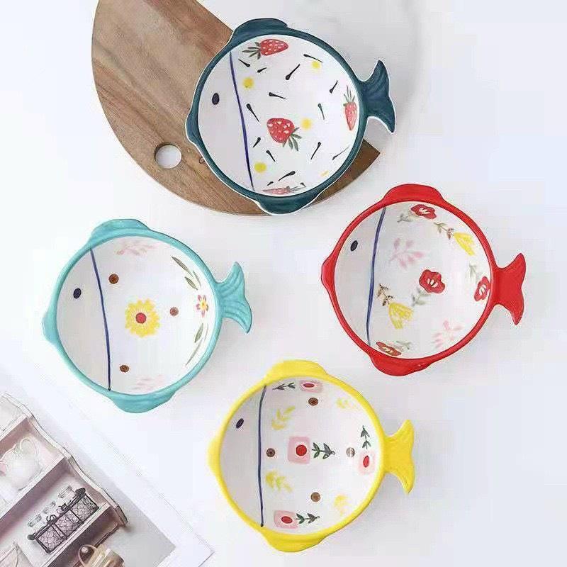 Bát Sứ Ăn Dặm Cao Cấp Hình Cá Họa Tiết Hoa Văn Đẹp