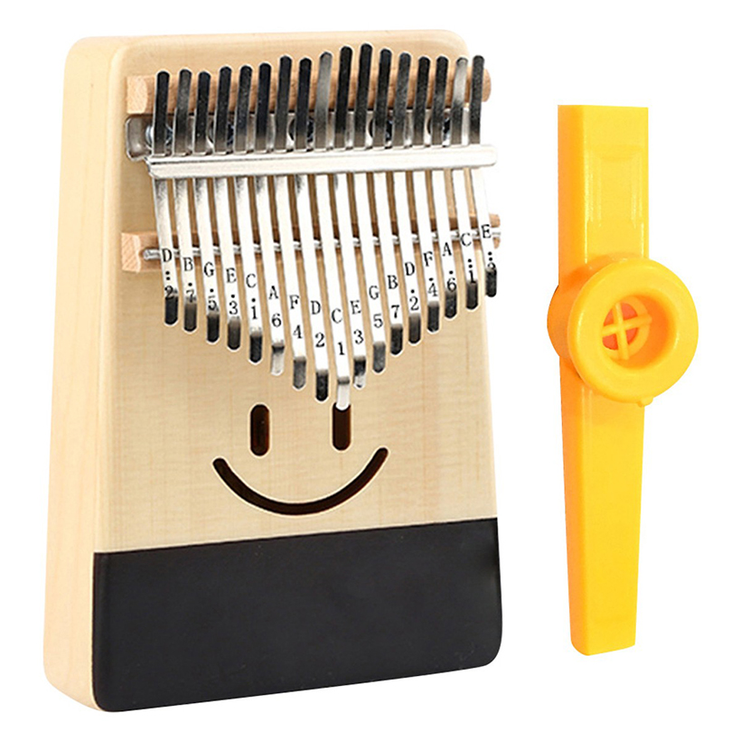 Đàn Kalimba 17 Phím Gỗ Vân Sam Yael Y17S-S - Mặt Cười Kèm Kèn Kazoo