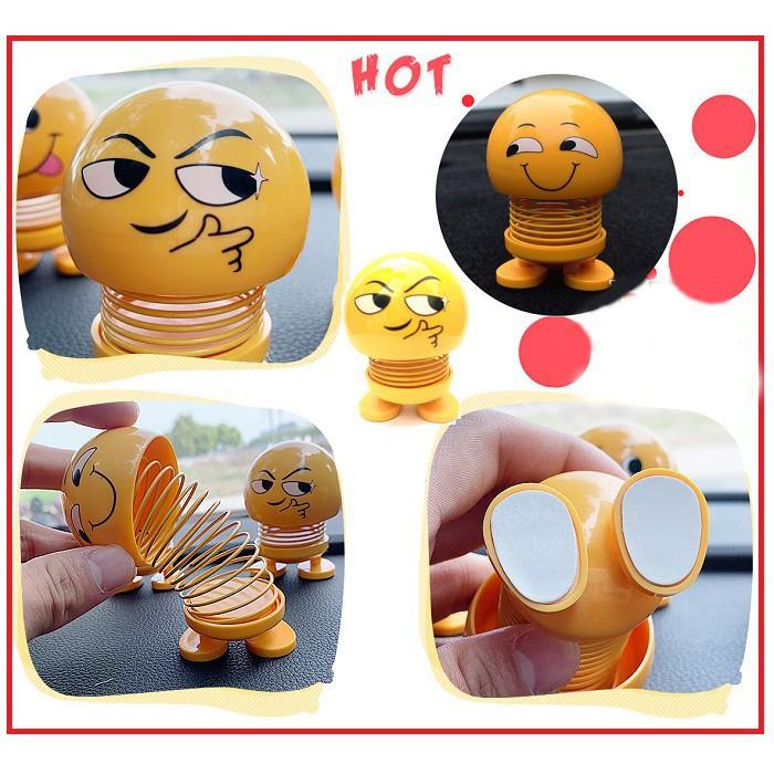 Combo 3 Thú Nhún Emojji con lắc lò xo - Cỡ To - Biểu Cảm Emoji Hàng Đóng Hộp - Tặng Kèm Dây Treo Vbán nghỉ nghỉ