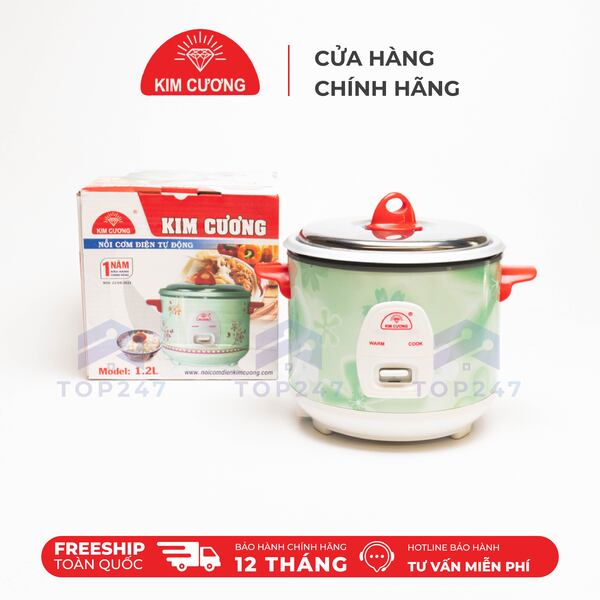 Nồi Cơm Điện Kim Cương 1.2 Lít Nắp Rời - Hàng Chính Hãng