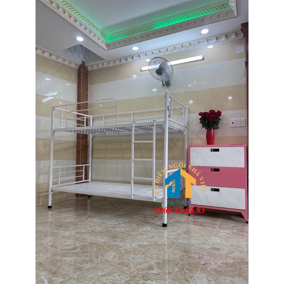 Giường Sắt 2 Tầng cao cấp MÀU TRẮNG 1mx2m