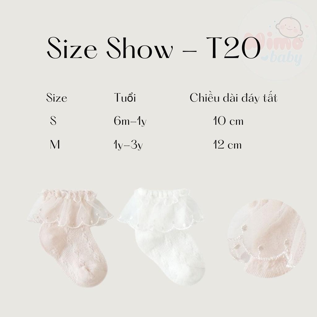 Tất vớ lưới cổ bèo xinh xắn tiểu thư cho bé gái Mimo baby T20