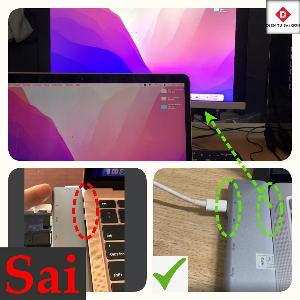 Cổng Chuyển Hub USB C, Type-C ra HDMI 4K60hz dành Cho Macbook Pro và Macbook Air có hỗ trợ M1