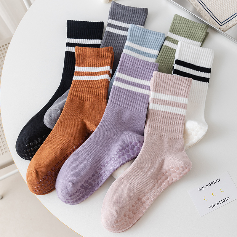 Bông Mid-Tube chuyên nghiệp Không trượt băng Yoga vớ Pilates vớ trong nhà Vớ Fitness SOCKS SOCKS ĐÀO TẠO KHAI THÁC THAM GIA Color: Dark Gray Size: 35-39 Yards