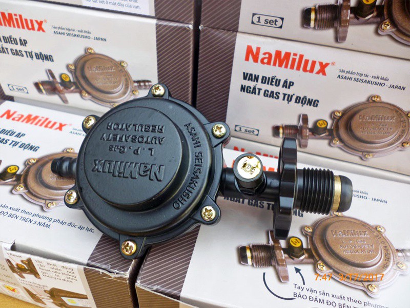 Bộ dây van ngắt gas tự động Namilux NA-347S-VN - Dùng cho bình gas XÁM SP - Hàng chính hãng